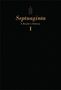 Text: "Septuaginta, A Reader’s Edition, I". Schwarzes Cover, goldene Schrift, minimalistisches Design.