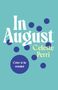 Text: „In August“, „Celeste Perri“, „Cover to be revealed“. Türkiser Hintergrund mit blauen Punkten.