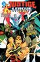 „Justice League Unlimited: Siege of Justice“. Comic-Held:innen in actionreicher Pose, dynamische Farben und Energielinien.