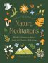 "The Little Book of Nature Meditations", dekoriert mit Naturmotiven wie Vögeln, Pflanzen und Bergen auf grünem Hintergrund., Buch