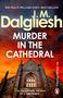 Text: "Murder in the Cathedral", "J M Dalgliesh", "Cover to be revealed". Blau mit einem Pinguin-Logo unten.