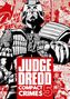 "JUDGE DREDD COMPACT CRIMES 5" steht groß auf einem roten Hintergrund. Illustration: Ein strenger Mann in Rüstung.