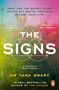 „What are the secret signs you're not seeing that will change your life?“ Text auf buntem Hintergrund, mit geometrischen Formen., Buch