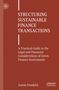 Text: "STRUCTURING SUSTAINABLE FINANCE TRANSACTIONS" und "Aaron Franklin". Roter Hintergrund, weißer Text. Links ein Logo., Buch