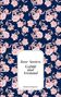 Text: "Jane Austen, Gefühl und Verstand, Roman, Diogenes." Hintergrund: Blaue Fläche mit rosa Blumenmuster., Buch