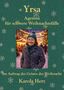 Text: "Yrsa Agentin für schwere Weihnachtsfälle Im Auftrag des Geistes der Weihnacht Karola Herz." Frau vor Lichtern im Schnee., Buch