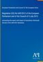Text: Regulation (EU) No 649/2012, Export and import of hazardous chemicals. Blaues Cover, Logo unten rechts., Buch