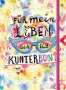 Emma Flint: Für mein Leben seh ich kunterbunt (Notizbuch No. 2 Emma Flint). DIN A5 punktkariert mit farbiger Einstecktasche, Lesebändchen und Verschlussgummi, Buch