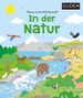 Text: "Meine erste Wörterwelt In der Natur" und "DUDEN". 

Illustration einer vielfältigen Naturlandschaft mit Tieren., Buch