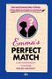 "Ein Matchmaking-Rätsel von Mrs Elizabeth Godwin. Emma's Perfect Match. 6.400 Junggesellen, 12 Hinweise, nur ein 'Mr Right'." 
Silhouette eines Paares in einem ovalen Rahmen., Buch