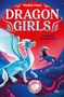 "Dragon Girls: Luna, der Monddrache" zeigt einen blauen Drachen und ein kleines Tier vor einem roten Vollmond., Buch