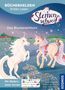 "BÜCHERHELDEN Erstes Lesen", "Das Blumeneinhorn", "Mit Bildern lesen lernen", zwei Einhörner in märchenhafter Landschaft., Buch