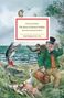 "The Story of Doctor Dolittle" von Hugh Lofting, illustriert von Reinhard Michl. Illustration: Mann mit Tieren am Meer., Buch