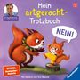 Titel: Mein artgerecht-Trotzbuch. Ein großes Eichhörnchen schaut ein bockiges, "NEIN!" schreiendes, kleines Eichhörnchen an., Buch