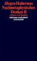 "Jürgen Habermas Nachmetaphysisches Denken II Aufsätze und Repliken. suhrkamp taschenbuch wissenschaft." Dunkelblauer Hintergrund., Buch