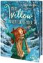 "MEIN WILLOW ADVENTSKALENDER" von Sabine Bohlmann, ein Mädchen im Schnee, mit rotem Haar und einem karierten Schal., Buch