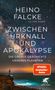 **HEINO FALCKE**, **ZWISCHEN URKNALL UND APOKALYPSE**, Sternenhimmel über einer Klippe mit Person., Buch
