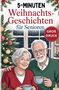 5-MINUTEN Weihnachts-Geschichten für Senioren, GROSSDRUCK. Illustration von älterem Paar mit Tassen, Weihnachtsthema., Buch