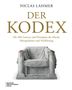 „Der Kodex: Die 366 Gesetze und Prinzipien der Macht, Manipulation und Verführung.“ Ein steinerner Thron mit roten Spuren., Buch