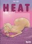 "HEAT heiß & sinnlich" in großen Buchstaben. Illustration einer Frau, die auf einem lila Leopardenmuster liegt., Buch