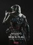 "The Art of Assassin's Creed Black Flag Resynced." Eine Figur in Kapuze und Lederrüstung hält ein Schwert, dunkler Hintergrund., Buch