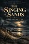 "The Singing Sands" von Josephine Tey. Strand bei Sonnenuntergang, Berge im Hintergrund, mystische Atmosphäre., Buch