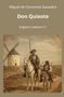 Miguel de Cervantes Saavedra, Don Quixote, Englisch Lektüre C1. Illustration: Ritter auf Pferd, Begleiter auf Esel vor Windmühlen., Buch