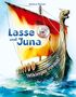 „Lasse und Juna“, „Wikinger voraus!“, rotes Segel, Wikinger-Schiff mit Drachenkopf, illustration mit Wellen., Buch
