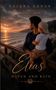 Text: "Dajana Lange", "Elia", "Haven and Rain". Ein Mann hält ein Kind, beide blicken auf einen Sonnenuntergang am Meer., Buch