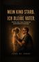 „MEIN KIND STARB. ICH BLEIBE VATER.“ Ein Mann kniet vor einer kindlichen, schimmernden Gestalt aus Partikeln., Buch