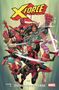 X-FORCE, DIE RETTER DER ERDE, ein Comic-Cover mit sechs Helden in dynamischen Posen und Waffen. Marvel-Logo sichtbar., Buch