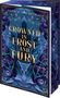 Buchtitel: "Crowned in Frost and Fury"; Autorin: Sophia Reynard; Genre: Roman. Eiskristalle und florale Muster verzieren das Cover., Buch