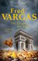 "Fred Vargas - Die Eleganz des Todes. Kriminalroman." Im Hintergrund der Arc de Triomphe und fallende Herbstblätter., Buch