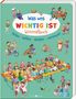 "Was uns WICHTIG IST" in bunten Buchstaben. Kinder helfen und spielen gemeinsam, teilen und feiern an einem langen Tisch., Buch