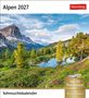 "Alpen 2027", "Harenberg". Bild: Alpenlandschaft mit Bergen, Bäumen, klarem Himmel und einem Teich.