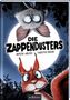 "Die Zappenduster" steht groß in der Mitte. Ein Eichhörnchen schaut erstaunt, darüber eine Fledermaus kopfüber., Buch