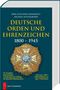 „Deutsche Orden und Ehrenzeichen 1800–1945“. Ein sternförmiges Abzeichen mit einem roten Emblem in der Mitte auf der Vorderseite., Buch