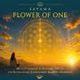 "SAYAMA Flower of One. Meditationsmusik in Solfeggio 639 Hz für Entspannung, Energiearbeit & innere Harmonie. Eine Person meditiert vor einer leuchtenden, goldenen Blume des Lebens.", CD