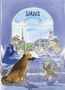 Text: "SIRIUS DIEBSTAHl IM LOUVRE". Illustration: Zwei Menschen, zwei Hunde, Blick auf Eiffelturm durch ein Fenster., Buch