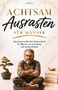 "Achtsam Ausrasten für Männer" steht groß. Ein bärtiger Mann sitzt meditativ und grimmig mit verschränkten Armen., Buch
