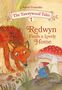 „Astrid Pomaska: The Tawnywood Tales 1, Redwyn Finds a Lovely Home“. Illustration eines Fuchses und Zwerges neben einem Pilz., Buch