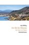 Text: "Anja Bölling, Der Ruf der Diktynna, Die Toten von Chania, Kriminalroman." Küste mit Bergen und kleinem Ort im Hintergrund., Buch