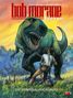 Text: „henri vernes - gérald forton“, „bob morane Classic“, „DIE DINOSAURIERJAGD“. 

Illustration von einem Mann vor einem großen Dinosaurier., Buch