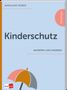 "Kinderschutz: verstehen und umsetzen" oben, orangene und graue Farben mit einem Regenschirm-Logo unten., Buch