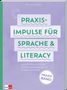 "PRACTICAL IMPULSES FOR LANGUAGE & LITERACY", lila Hintergrund, grüner Streifen links, gezeichnetes Buch-Symbol., Buch