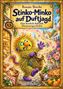 "Stinko-Minko auf Duftjagd", ein fröhliches Monster mit buntem Fell hält einen Sack, umgeben von duftenden Backwaren., Buch