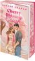 Text: Harper Graham, Cherry Blossom Crush, Roman.  
Illustration: Ein Paar hält Händchen unter Kirschblüten., Buch