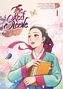 "The Red Sleeve", Zeichnungen CreativeSUMM, Story Webtoon Dopamine. Eine Frau in traditioneller Kleidung hält ein Buch. Blumen und Schmetterlinge., Buch