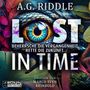 Großer Text: "LOST IN TIME". Ein großes Auge füllt den Hintergrund, umgeben von bunten Blättern., MP3-CD