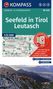 "Seefeld in Tirol Leutasch" Wanderkarte. Abbildung zeigt eine Berglandschaft mit Schafen im Vordergrund.